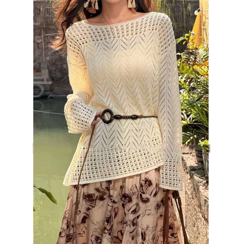 Mocha Rose Top + British Retro Long Skirt Two-Piece Set - Spring Collection Medium
