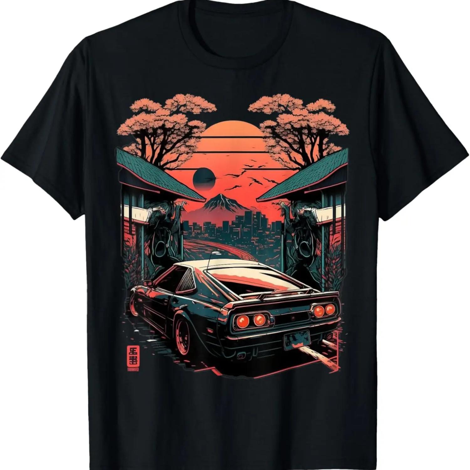 Retro Japanese Car Racing Drifting lover racing cars design T-Shirt S чёрный