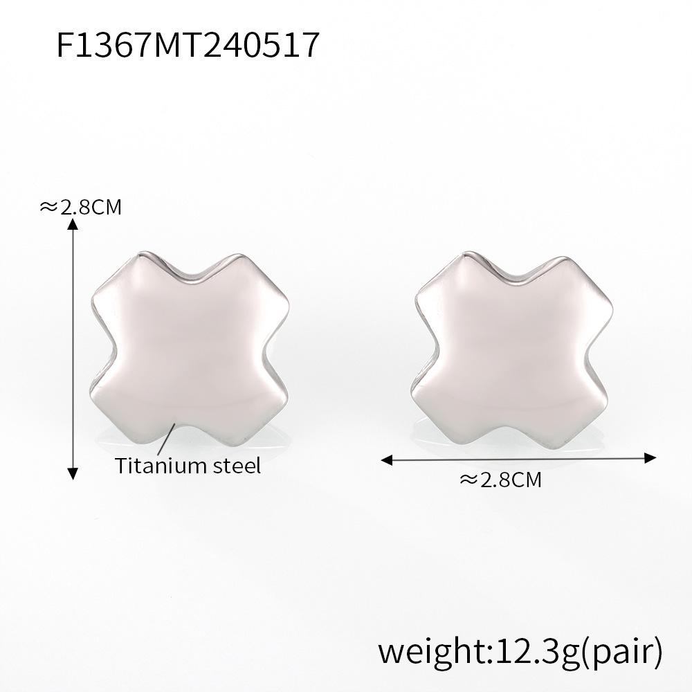 Qiong Yao Stainless Steel 18K Gold Electroplated Irregular Geometric 3D Stud Earrings
