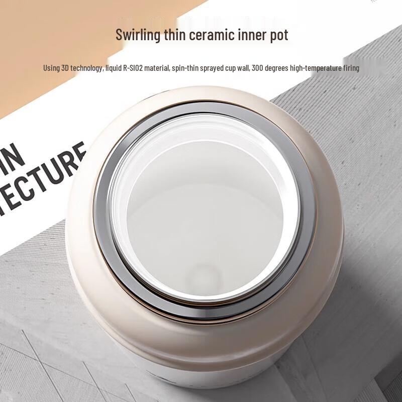 Temeike Insulated Ceramic Liner Tea Cup with Titanium Filter
