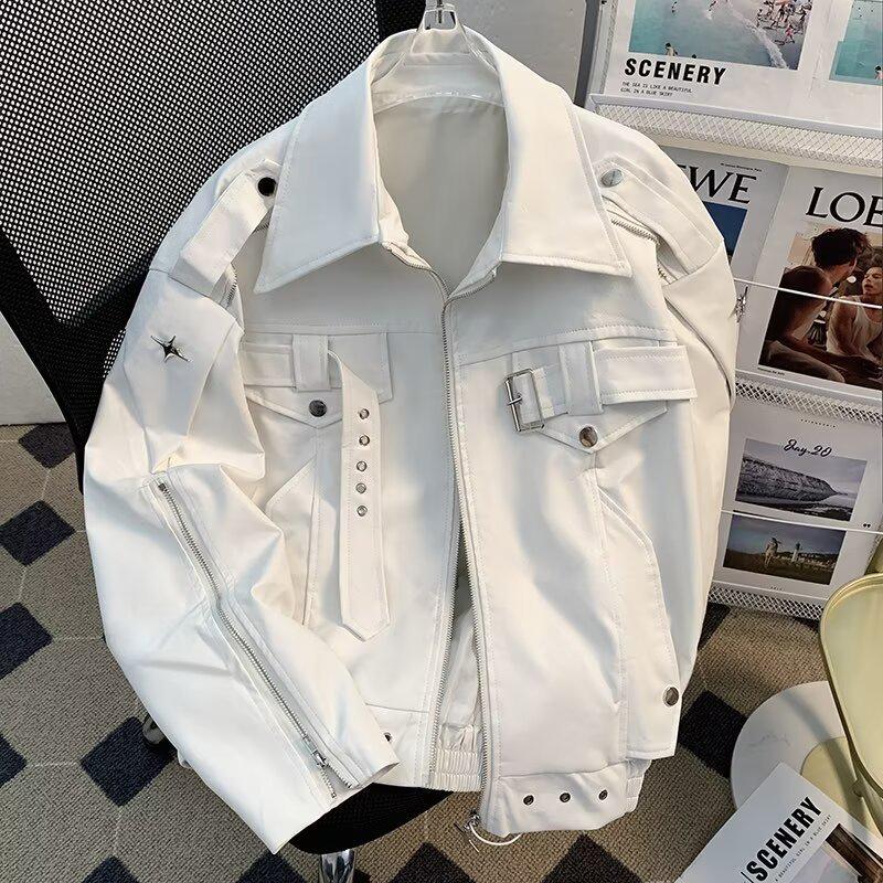 2025 High Street Herren Leder Motorradjacke dekonstruiert - Trendy, Locker, Cool Frühling/Herbst Kurzer Stil