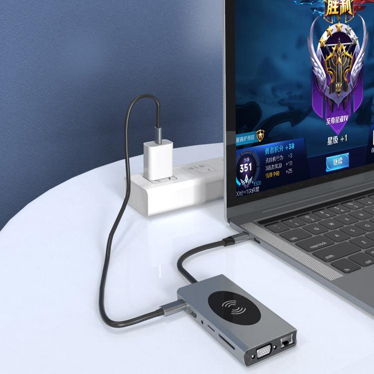 13 in 1 Usb 3.0 Type C Hub Multiport Dock Station With 4k Rj45 Tf Pd Charging Adapter Power Usb Hub
