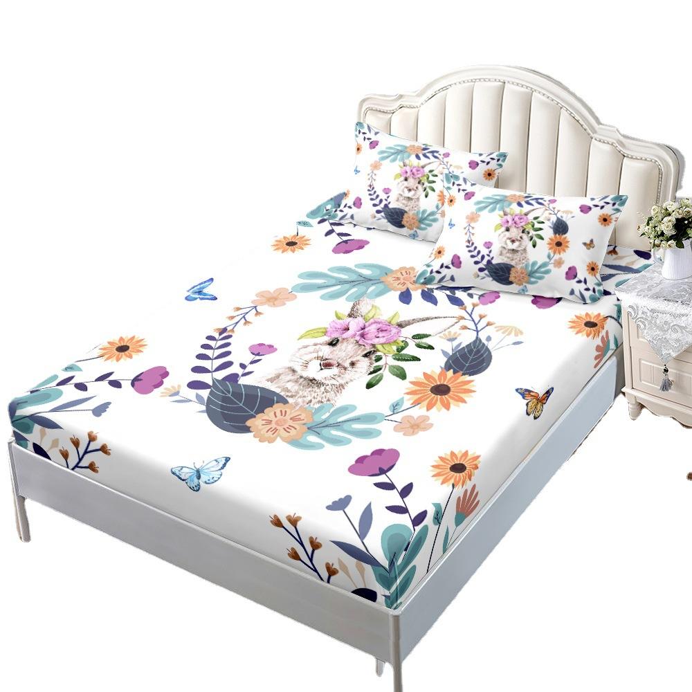 Mattress Mattress Cover Three-Piece Mattress Protective Cover Fully Enclosed Illustration Rabbit