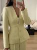 European American Fashion Simple Long-sleeved Suit Jacket Women's 2025 Autumn Winter