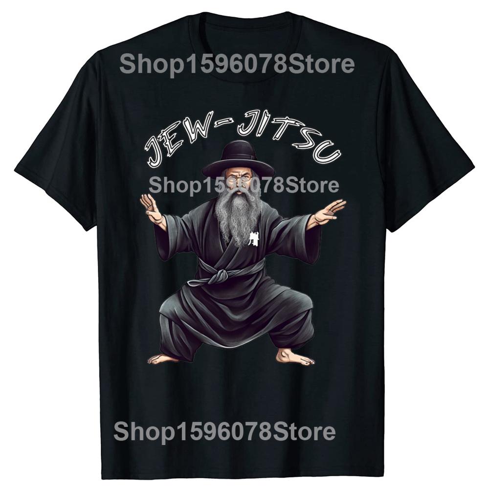 Funny Jew-Jitsu Jewish Meme Martial Arts T Shirts Men Women Cotton Humor Streetwear Tee Shirt Short Sleeve Unisex Loose Clothing