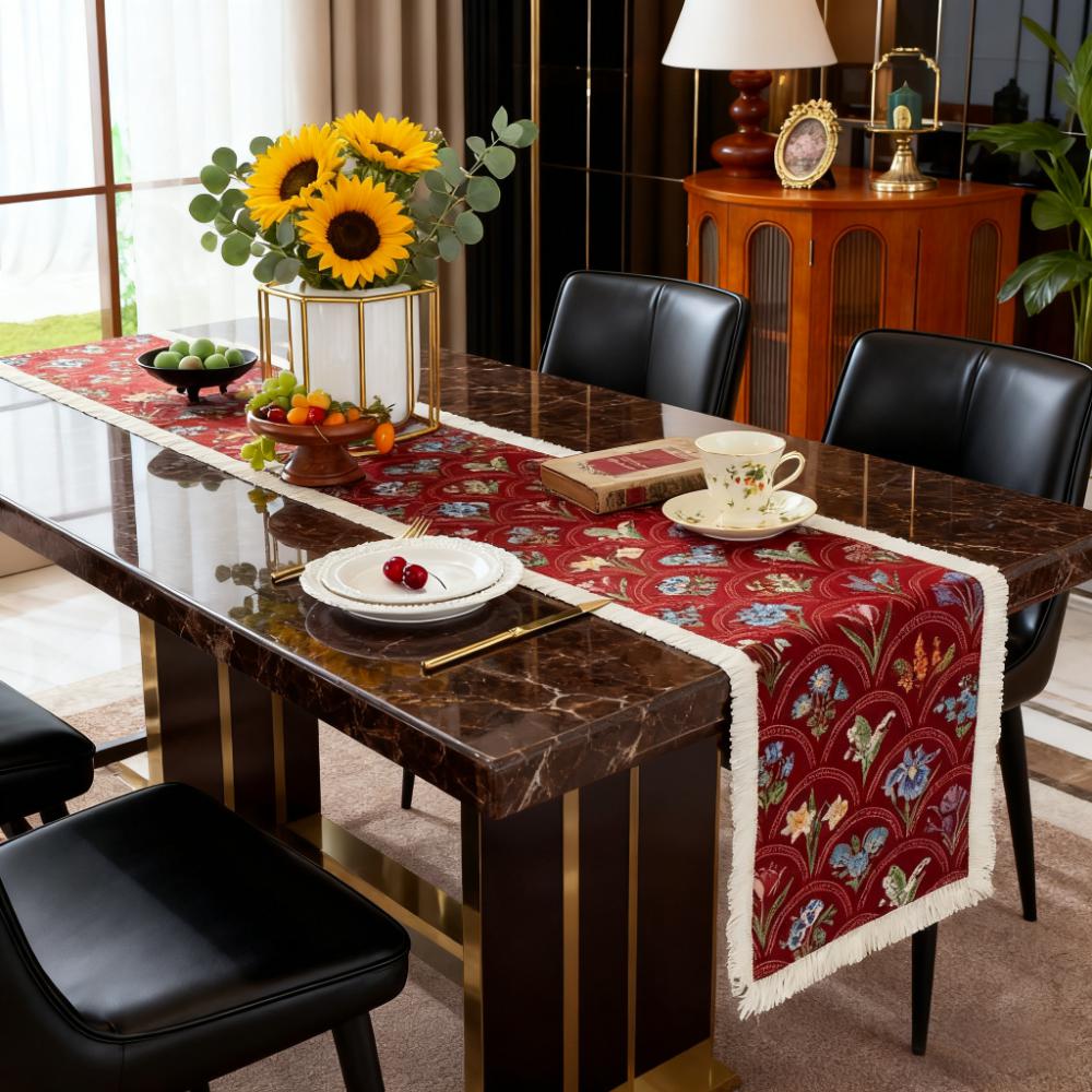 Stół Jadalny Szafka TV Stolik Kawowy Nordic Bawełna Len Bieżnik na Stół