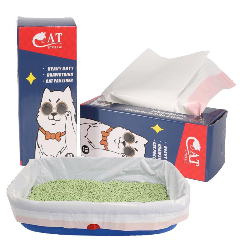 "Cat Litter Box Garbage Bag with Tie Closure"