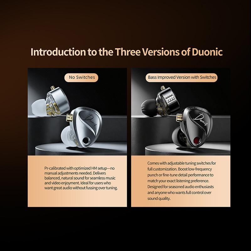 New KZ Duonic HiFi Earphones with Super Stroke Three Magnetic Planar Driver HM Acoustic Tuning Lossless Sound Quality IMEs
