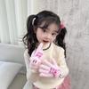 Autumn and Winter Korean Children's Knitted Writing Gloves Warm and Cold Proof Five Finger Gloves Kirby Cycling Gloves