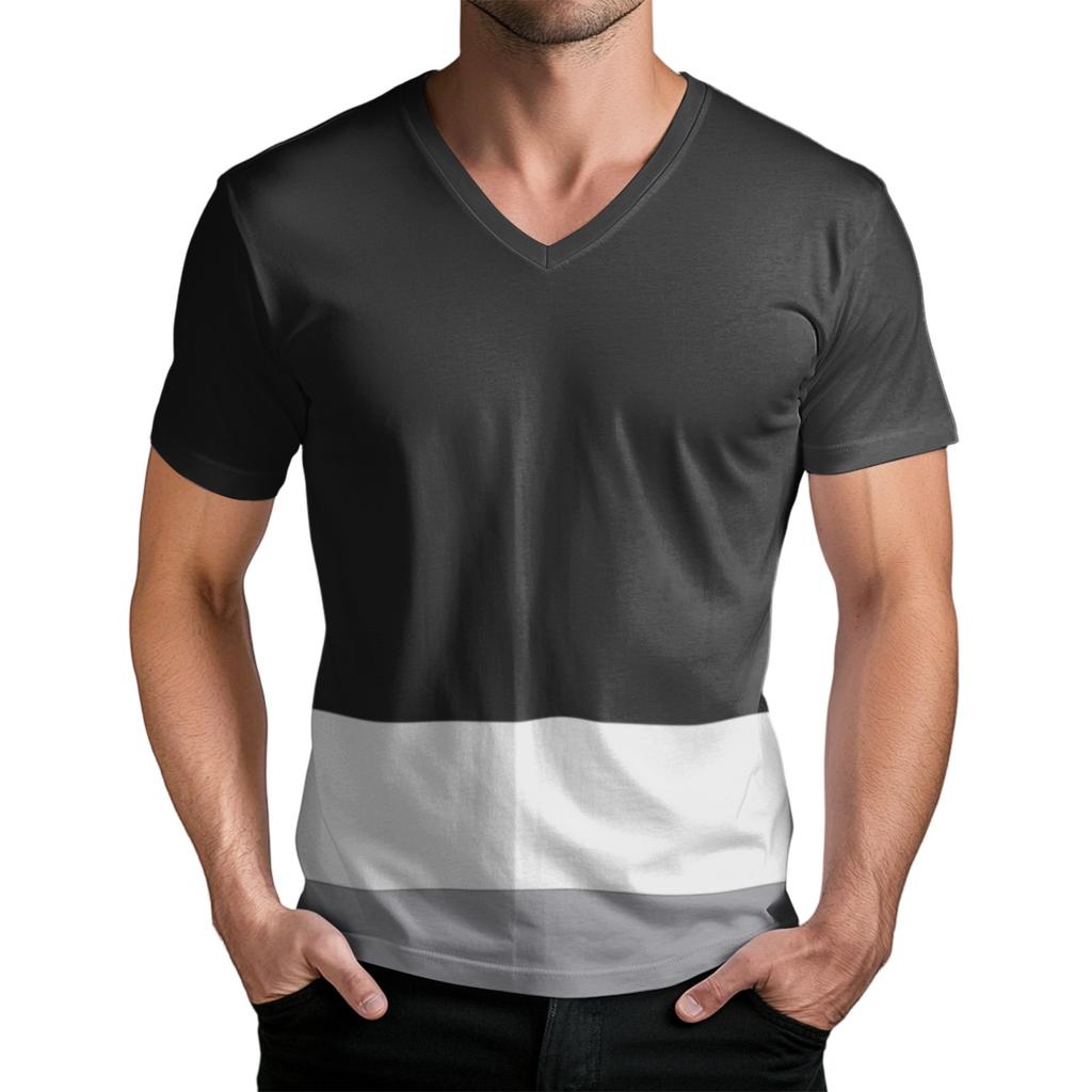 Men's Fashion Printed V-Neck Short Sleeve T-Shirt
