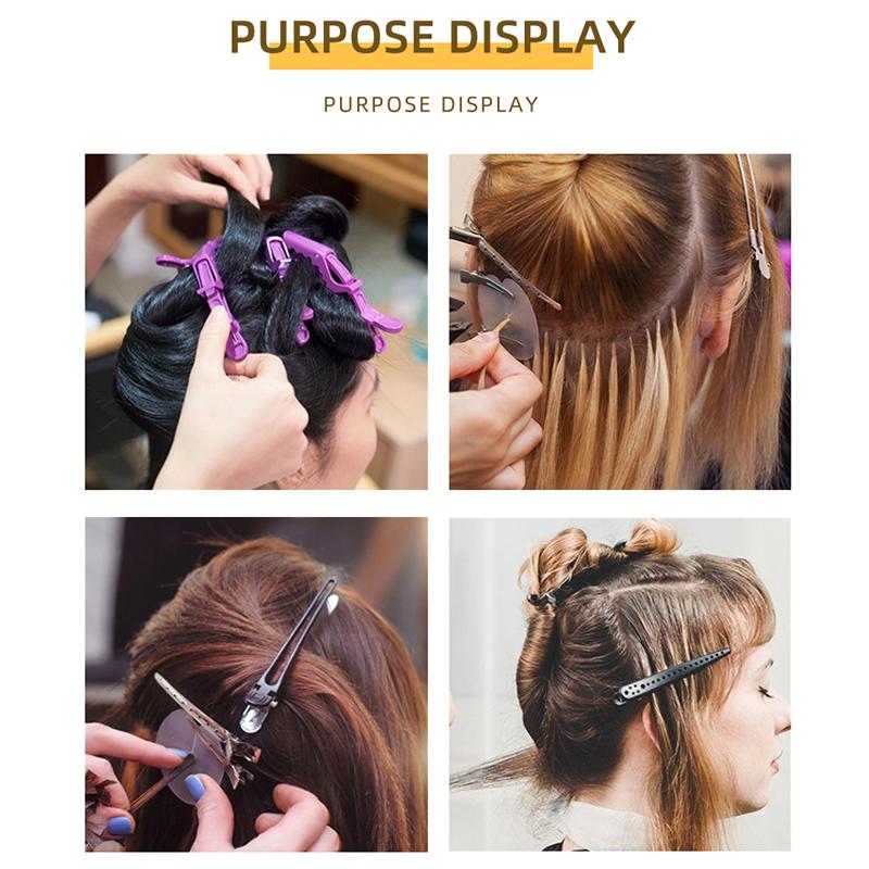 6pcs Alligator Hair Clips Salon Hairdressing Clamps Clips Rubber Hair Sectioning Clip Crocodile Hairpin Hair Styling Accessories