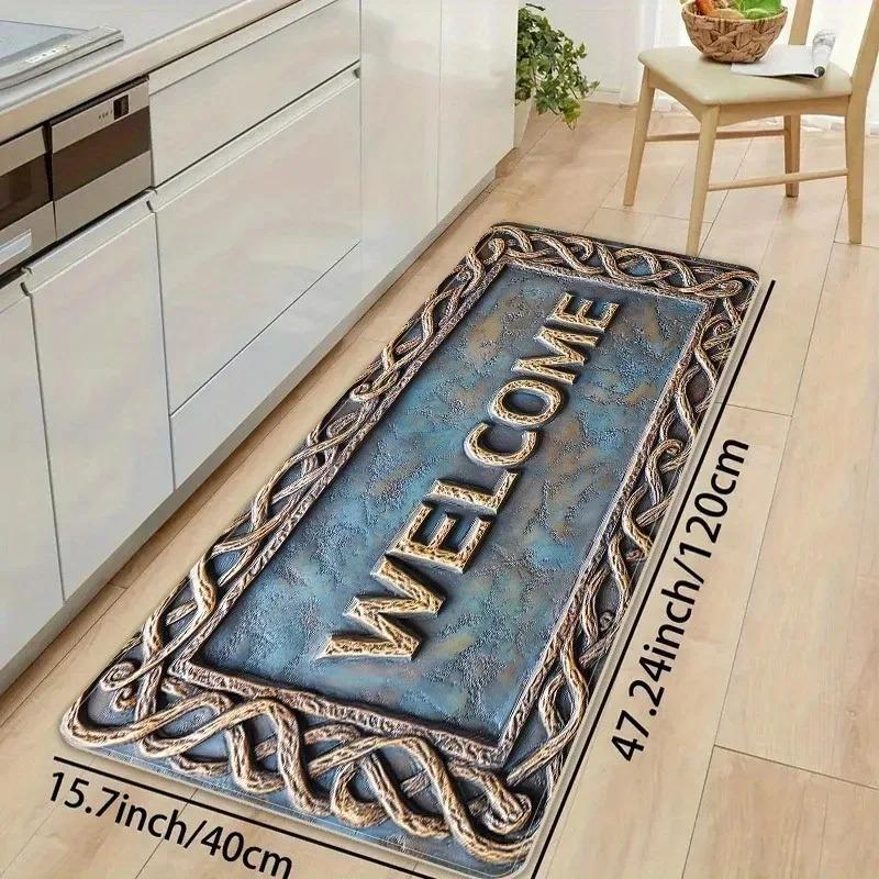 1PC Pink Leopard Pattern Kitchen Rug Non-Slip Door Mats Pop Design Bathroom Rug Bath Mat Carpet for Home Sink Laundry Decor