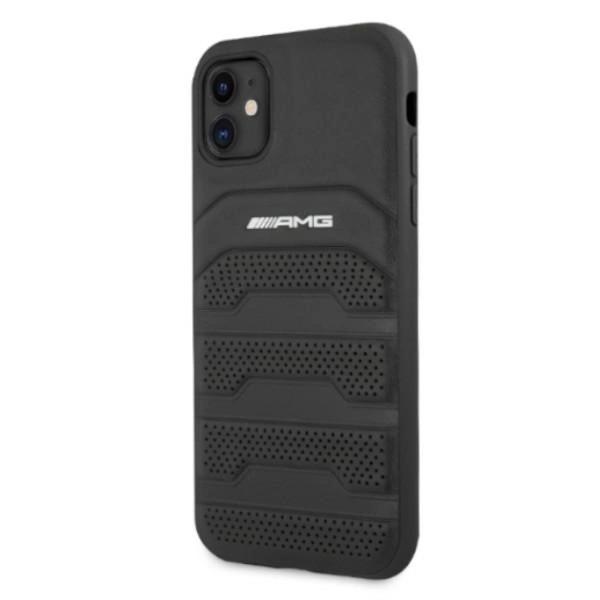 Amg Amhcn61Gsebk Iphone 11 6.1 Black/Black Hardcase Leather Debossed Lines