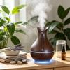 Easy Clean Wood Grain Humidifier Aromatherapy Diffuser 7 Color LED Mist Air Purifier for Daily Home Use