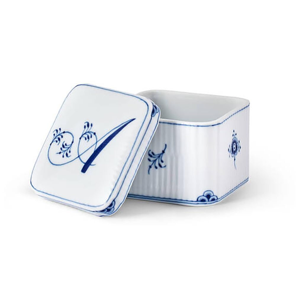 [Authentic Imported Product] Royal Copenhagen Alphabet Collection Bonbonnière Square "A" Height 6cm 1075898
