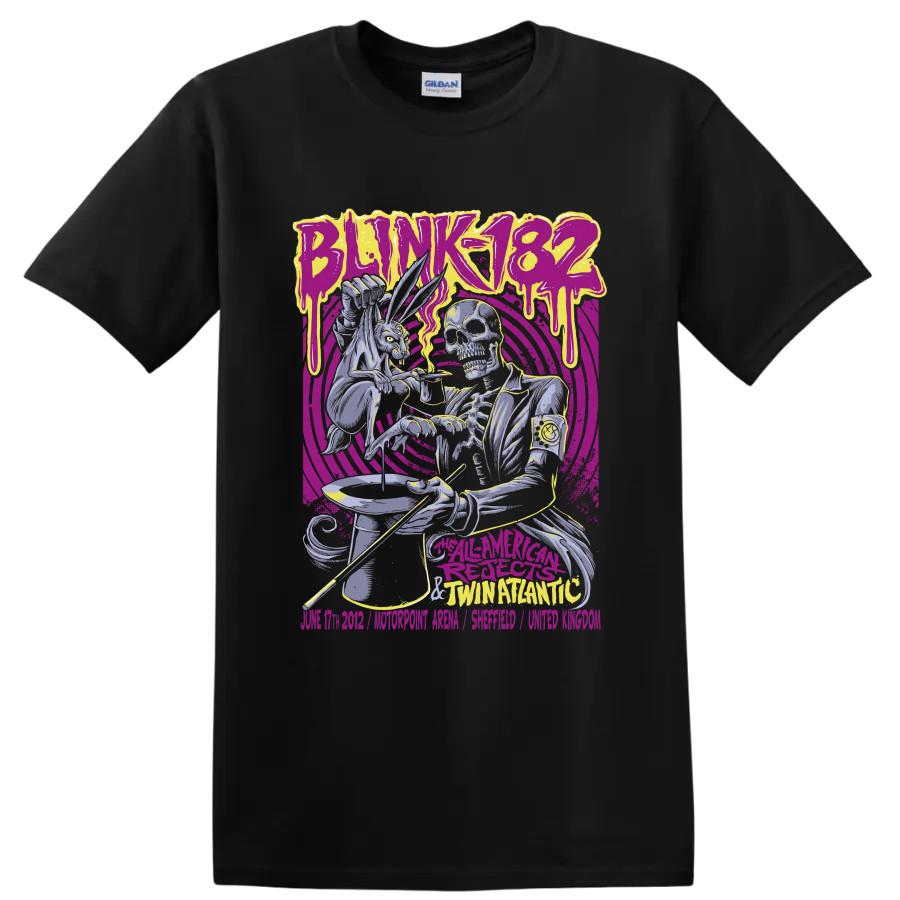 Blink 182 Punk Rock Skeleton Dragon Graphic T Shirt Alternative Music Dark Tee