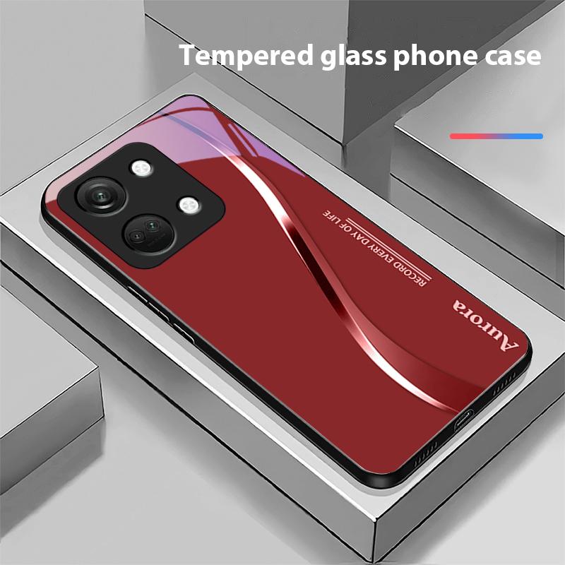 Two Tone Stripes For OnePlus Nord 3 5 6T 7 Pro 8 12 10T Reno8 Lite 5G 10R Nord N30 Hard Shell Tempered Glass Phone Case Black