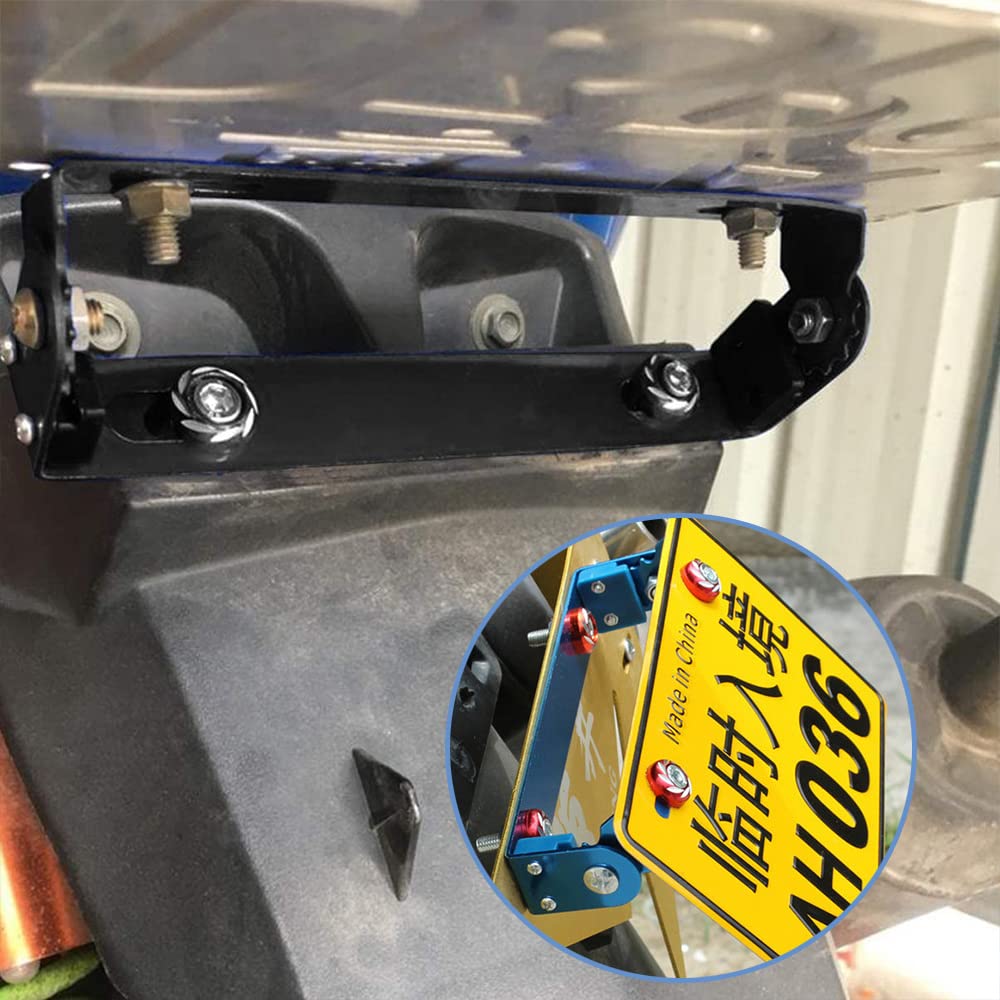 DFsucces Motorcycle License Plate Bracket, Stainless Steel, Easy Installation, Universal License Stay, 180° Angle