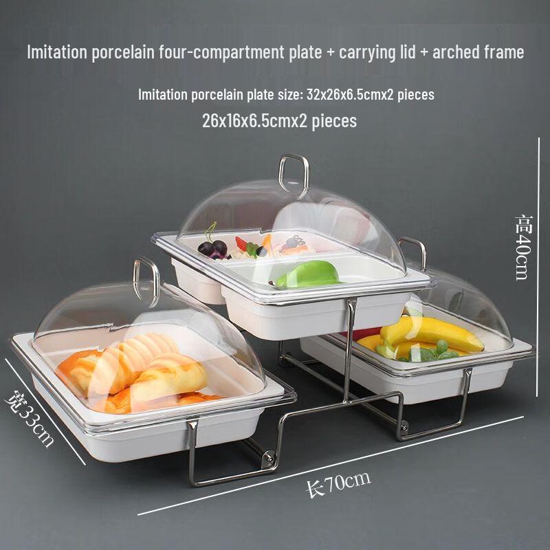 Double-Layer Melamine Serving Tray & Display Stand