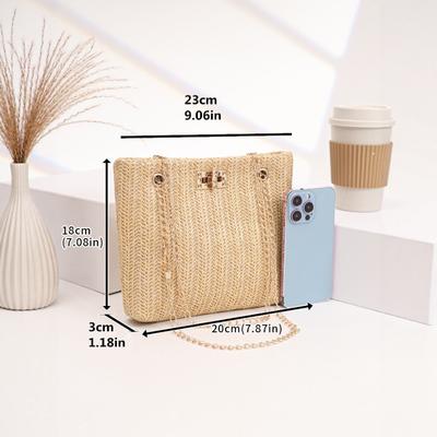 Grass Woven Small Bag New Casual Vacation Women's Bag Portable Shoulder Messenger Bag