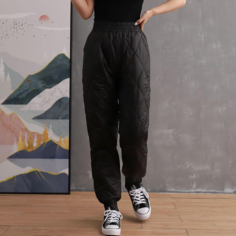 Cotton Pants Women Outer Wear 2024 Autumn and Winter New High Waist Thickened Leisure Pants Warm Long Pants