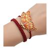 Hand-Woven Butterfly Bracelet Traditional Knitting Techniques Adjustable Wristband Meaningful Gift Wrist Accessory