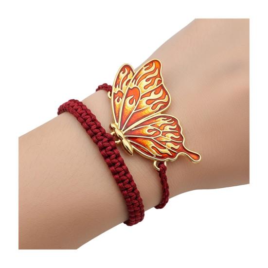 Hand-Woven Butterfly Bracelet Traditional Knitting Techniques Adjustable Wristband Meaningful Gift Wrist Accessory