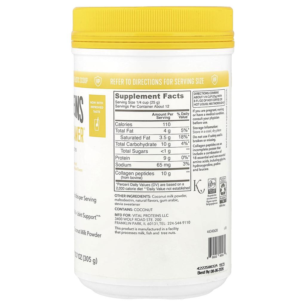 Kollagen Creamer, Vanille-Geschmack, 300G(10,6 Unzen)