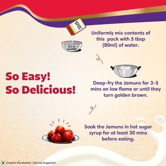 Aashirvaad Instant Mix Gulab Jamun, 500g Pack, Easy To Make Soft & Delicious 32-35 Gulab Jamuns In Just 3 Steps