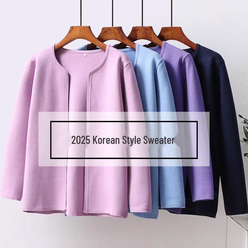 Korean Style Nurse Cardigan Sweater Coat for Doctors and Salon Professionals