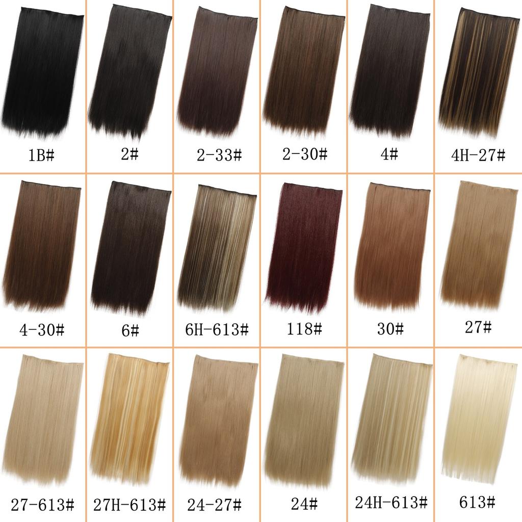 MERISIHAIR Langt rett syntetisk hårforlengelse 5 klips inn høytemperatur 22 tommer 120 g fiberhår for kvinner