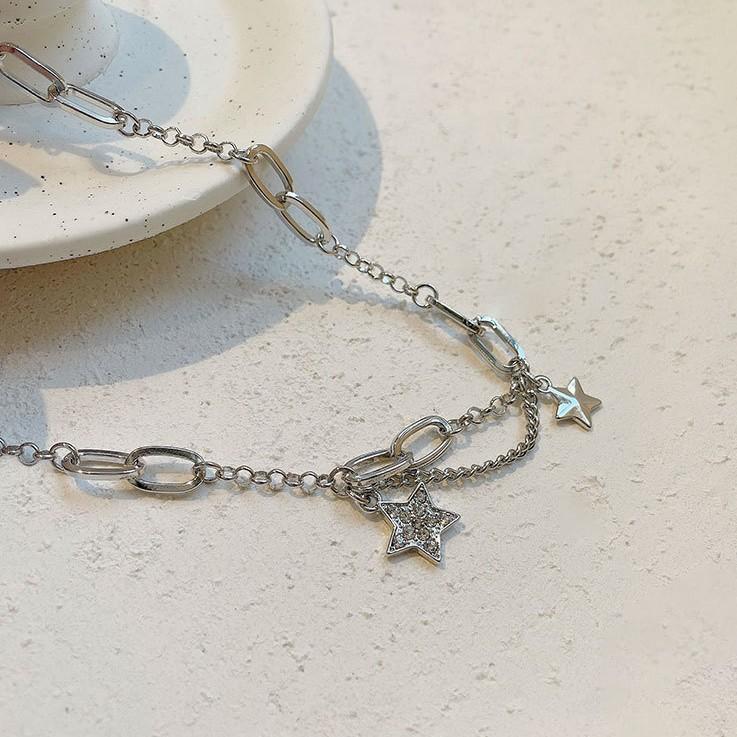 Sweet and cool necklace women, hip-hop accessories, full of diamonds, new trendy cold wind collarbone chain light luxury
