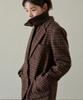 Wioe Overfit Vintage Check Wool Blazer_Brown