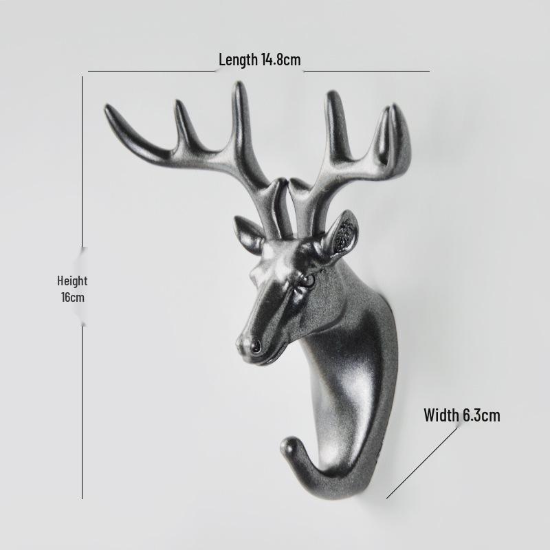 Deer Head Cartoon Wall Hook - New Creative Punch-Free Design for Home Decoration