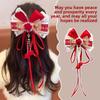 Red Bow Ribbon Hair Clip Tassel Hanfu Hair Ornamen Cute New Year Hairpin  Festival