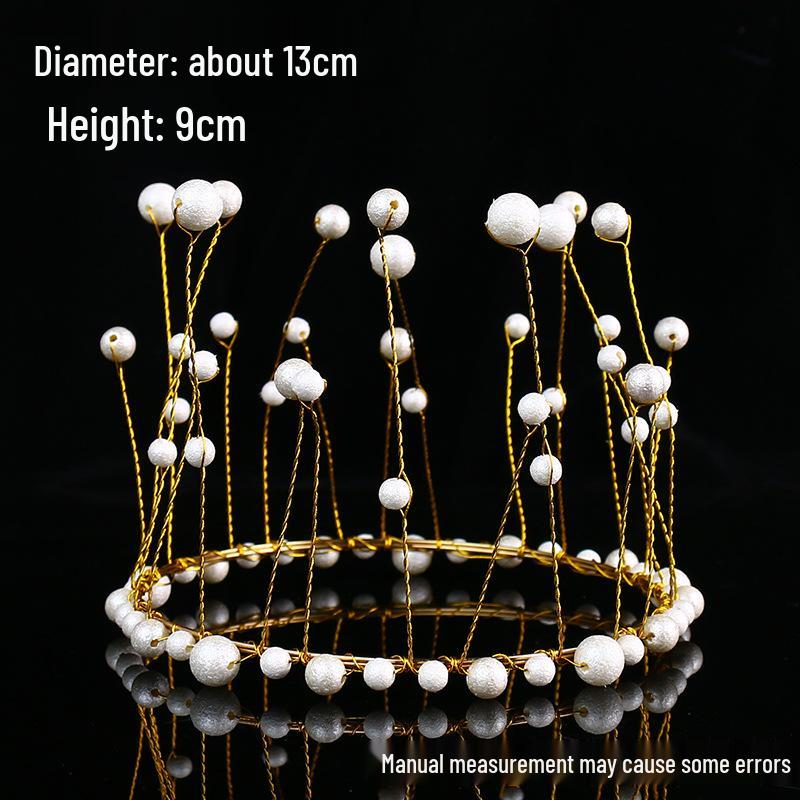 Pearl Crown Cake Decoration & Headdress for Birthdays