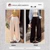 Women's Summer White Wide-Leg High-Waisted Linen-Style Loose Pants