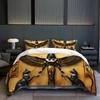 3Pcs Bedding Set Egyptian Style God Black Cat Print Cozy Duvet Cover King Queen Twin Size Birthday Gift For Adult Bedroom Decor