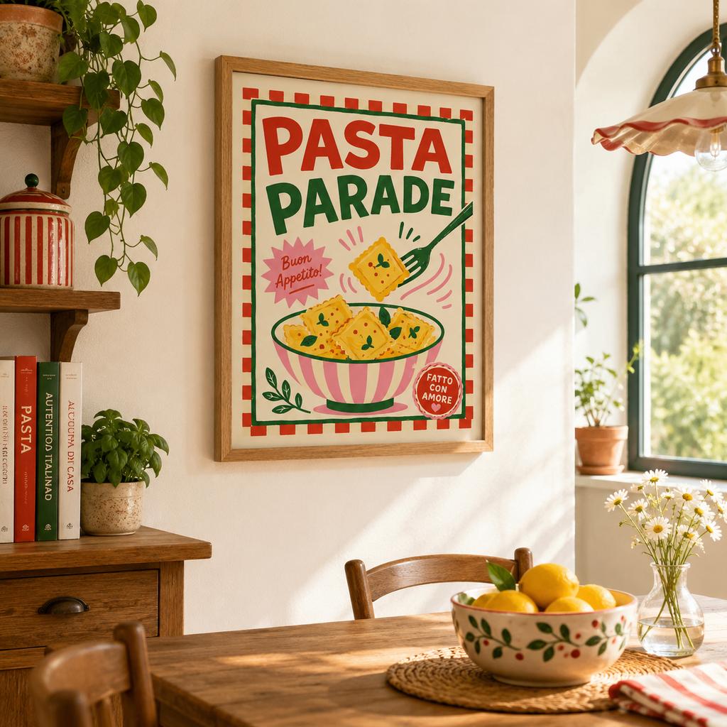 Retro Food Wall Art Kitchen Canvas Painting Colorful Dining Poster Print Restaurant Cafe Wall Decor