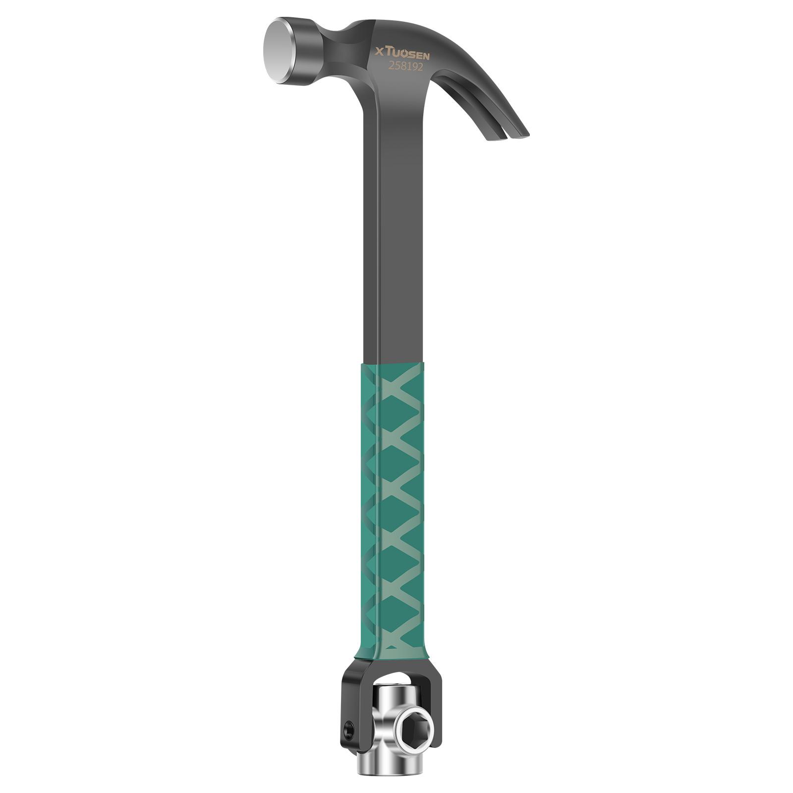 Multifunctional Claw Hammer Carbon Steel Nail Hammer with Side Nail Puller Lightweight Portable Non-slip Hammer Hand Tools чёрный