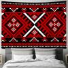 Red Ethnic Style Geometric Pattern Tapestry Home Decor Wall Hanging Cloth