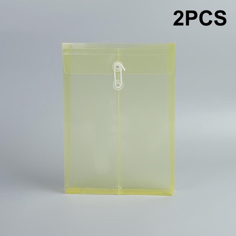 2Pcs Waterproof Envelopes With Cord Buckle Super Thick A4 Size Plastic Folder Extended Angle Braces Reusable Clear Envelopes