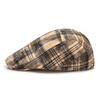 British Style Contrast Color Plaid Beret Women's Spring Summer Paintsman's Cap Men's Peaked Cap