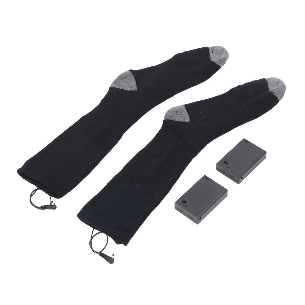 Elektrisch beheizte Socken Batteriebetrieben Bequeme Baumwollsocken für Winterreisen Camping Radfahren Skifahren Wandern Eins