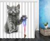 Cat Shower Curtains Bathroom Shower Curtain Cute 3D Fabric Shower Curtain With Hooks Funny Waterproof Shower Curtain Or Mat