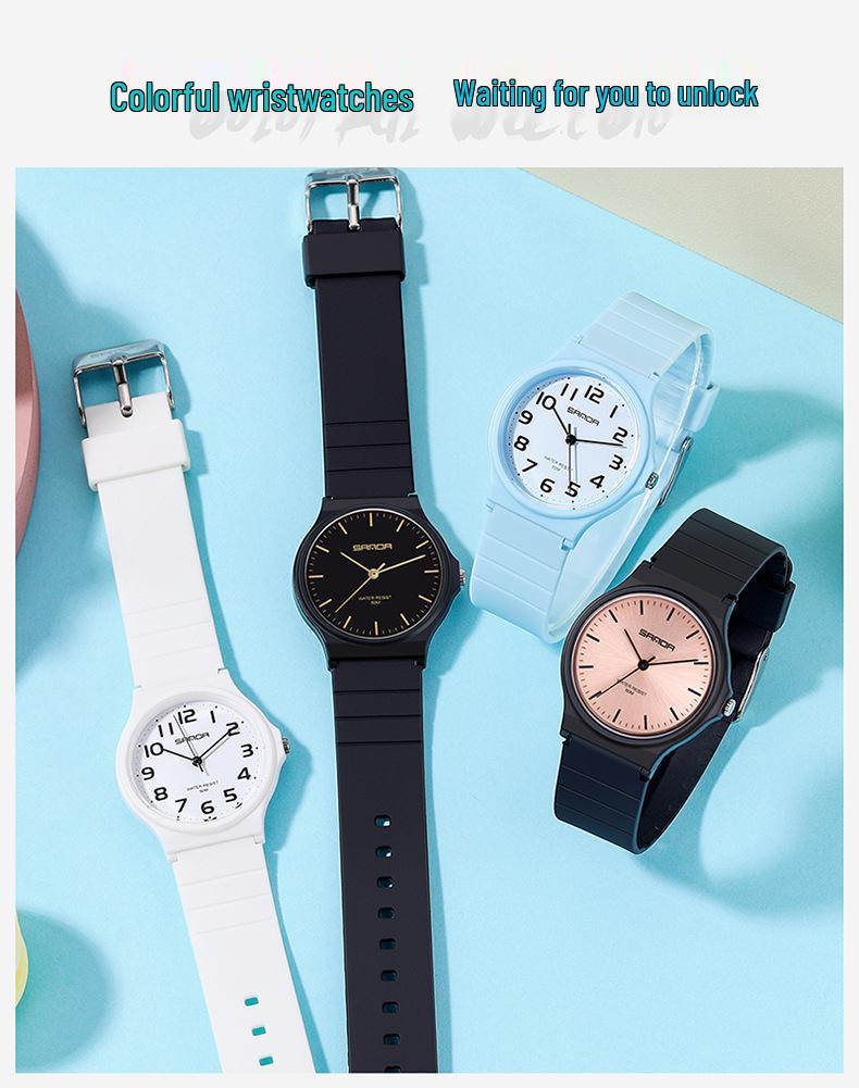 Sanda Fashionable Waterproof Quartz Watch for Students - Ideal for School, Parties, and Exams