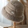 Winter Big Head Waist with Plush Fisherman's Hat Ear Protection Korean Edition Thickened Warm Plush Bucket Hat