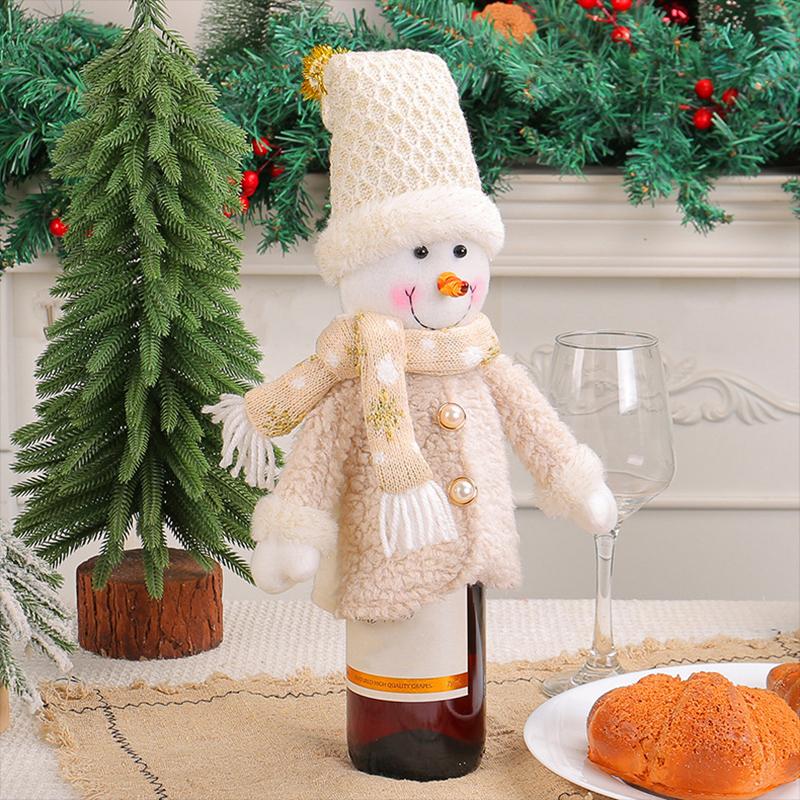 Christmas Wine Bottle Caps For Festive Decoration, Santa Claus Snowman Elk Christmas Wine Gift Bag, Christmas Wine Bottle Caps