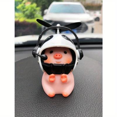 1 Stück Headset Deko Schwein Design PVC Auto Ornament