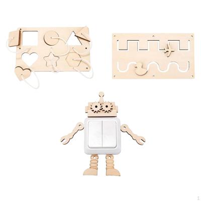 3er-Pack Montessori Busy Boards Lern-Sensorikspielzeug Formzuordnung DIY-Material für Kinder